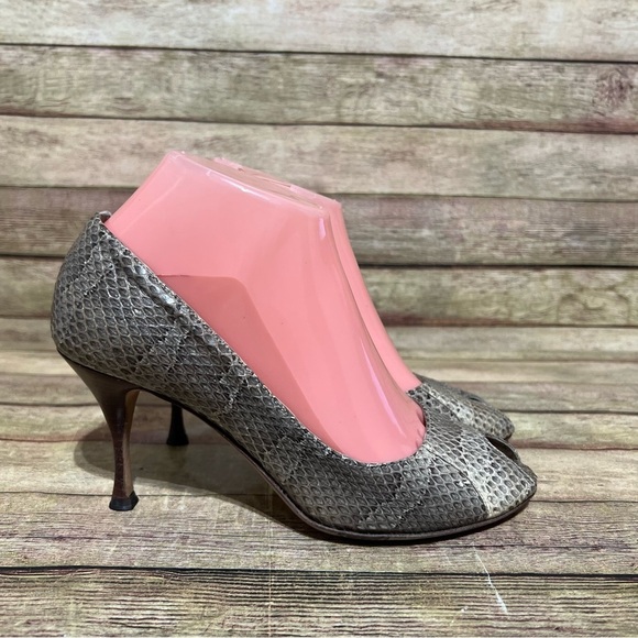 Dolce & Cabbana Snake Print Kitten Heels - Picture 3 of 9